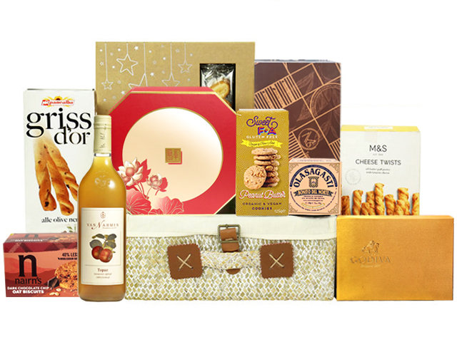 Mid-Autumn Gift Hamper - Mid Autumn Peninsula Moon Cake With Deluxe Food Fruit Hamper FH104 - MH0730A8 Photo
