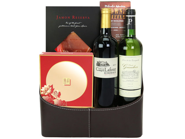 Mid-Autumn Gift Hamper - Mid Autumn Peninsula Moon Cake With Fancy Fine Wine Gift Hamper FH125 - M30727A9 Photo